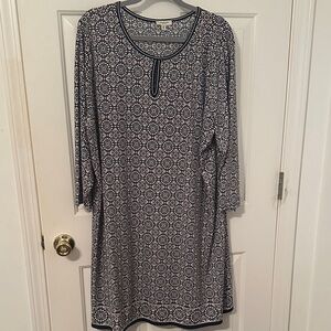 Max Studio Floral Navy and White Dress